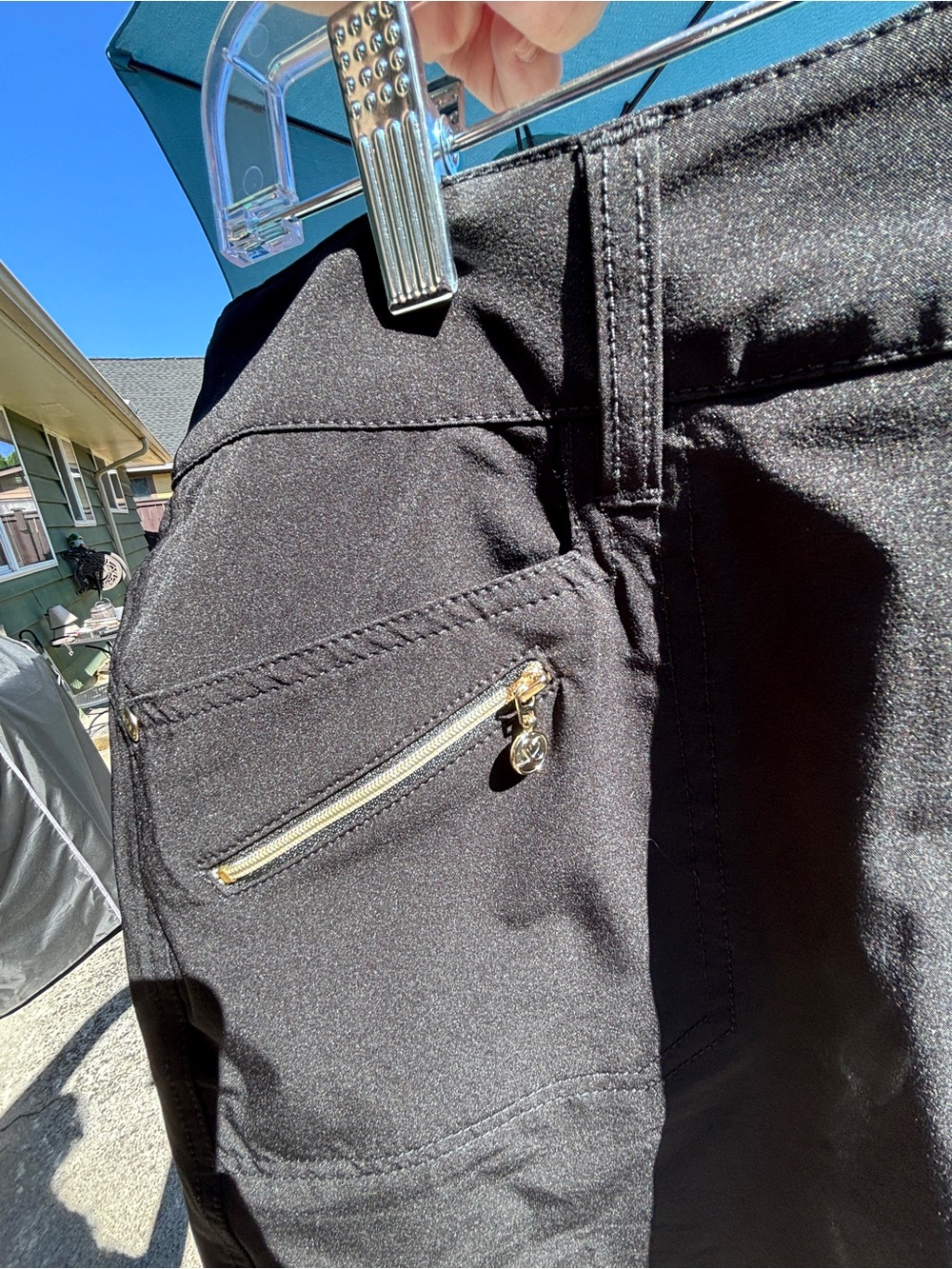 Daily Sports Born in Sweden Black Miracle Skort with Gold zipper/ buttons. - Picture 5 of 16